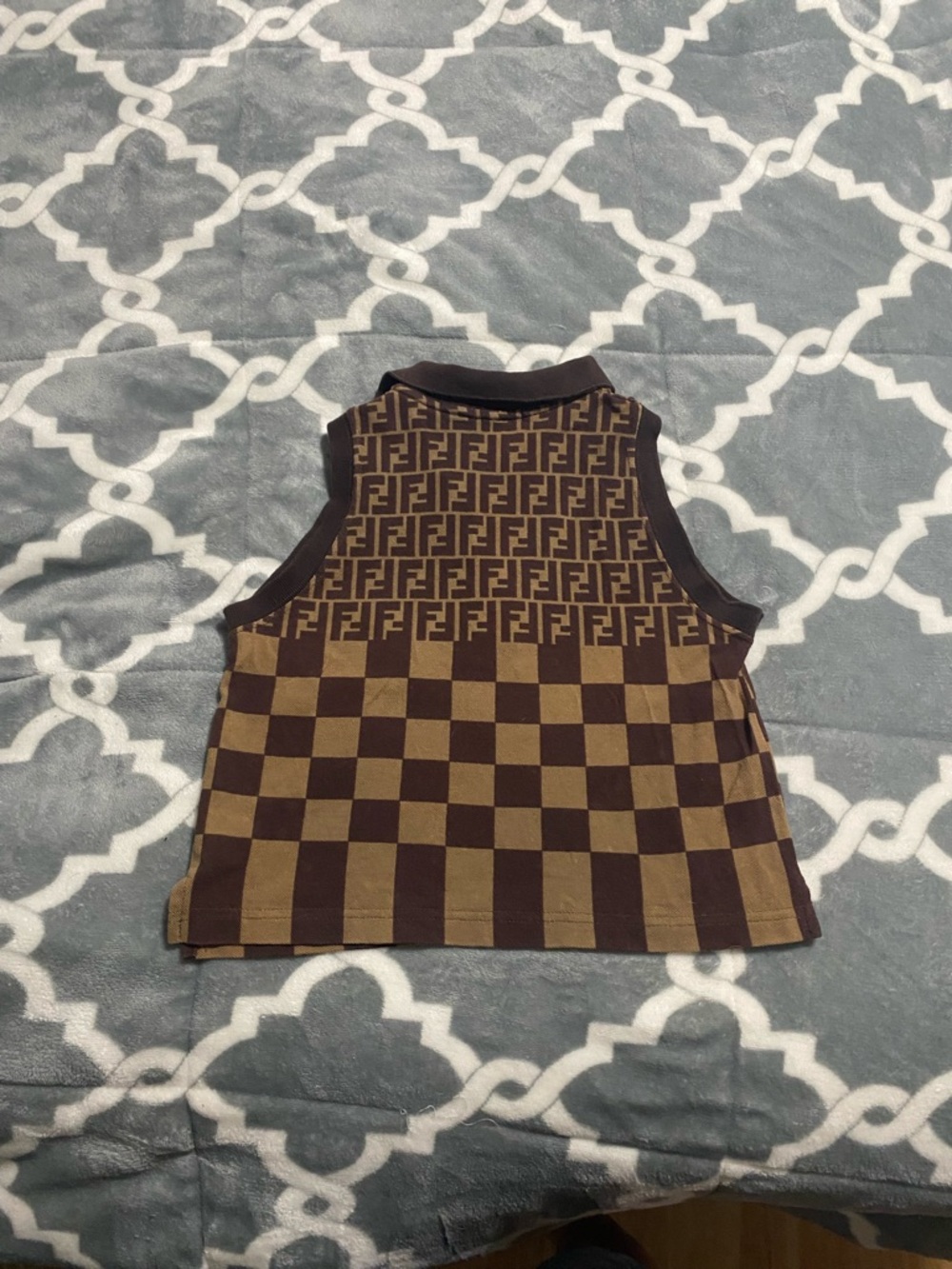 Authentic Fendi brown crop top SZ XS polo - Picture 4 of 4